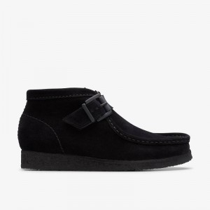 Clarks Walla Boot Buckle Black Suede | CLKS-85608