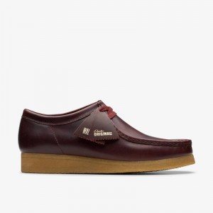 Clarks Wallabee Deep Red Leather | CLKS-84497