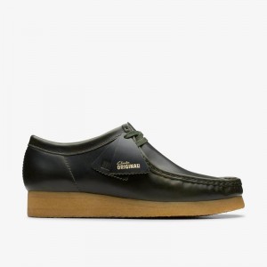Clarks Wallabee Forest Green Leather | CLKS-84482