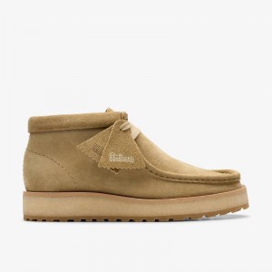 Clarks Wallabee Scout Dark Sand Suede | CLKS-85607