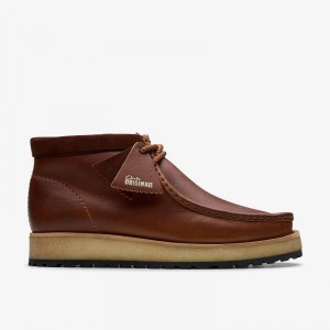 Clarks Wallabee Scout Dark Tan Leather | CLKS-84490