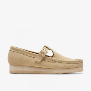 Clarks Wallabee T-Bar Maple Suede | CLKS-85414