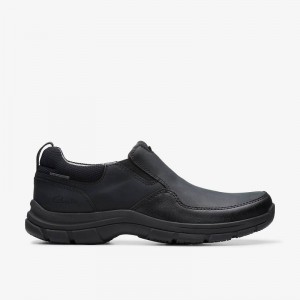 Clarks Walpath Step Black Leather | CLKS-84289