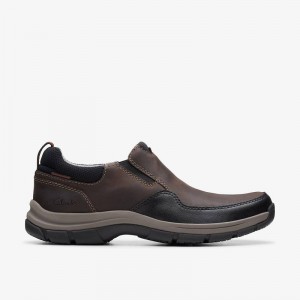 Clarks Walpath Step Dark Brown Leather | CLKS-84290