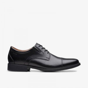 Clarks Whiddon Cap Black Leather | CLKS-84334