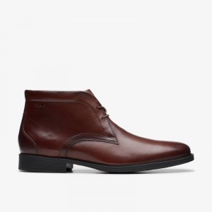 Clarks Whiddon Mid Mahogany Leather | CLKS-84579