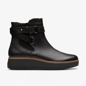 Clarks Zylah Faye Black Leather | CLKS-85460