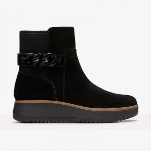Clarks Zylah Rose Black Suede | CLKS-85494